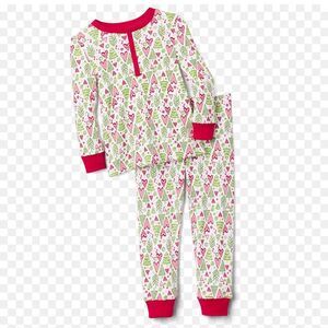 American Girl Bejama Girls Size 8 set Holidays Hearts and Pines Cotton